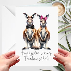 Carte d'anniversaire kangourou personnalisée