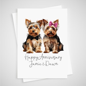 Yorkshire Terrier Rocznica Karta Spersonalizowany Pies