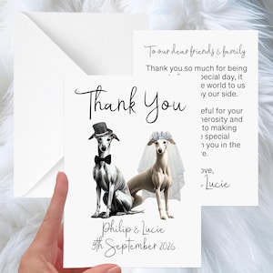 Cartes de remerciement pour mariage chien Cocker husky personnalisé lévrier labrador king charles labradoodle