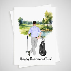 Carte Golf Retraite Personnalisée Homme Golfeur Papa Retraité