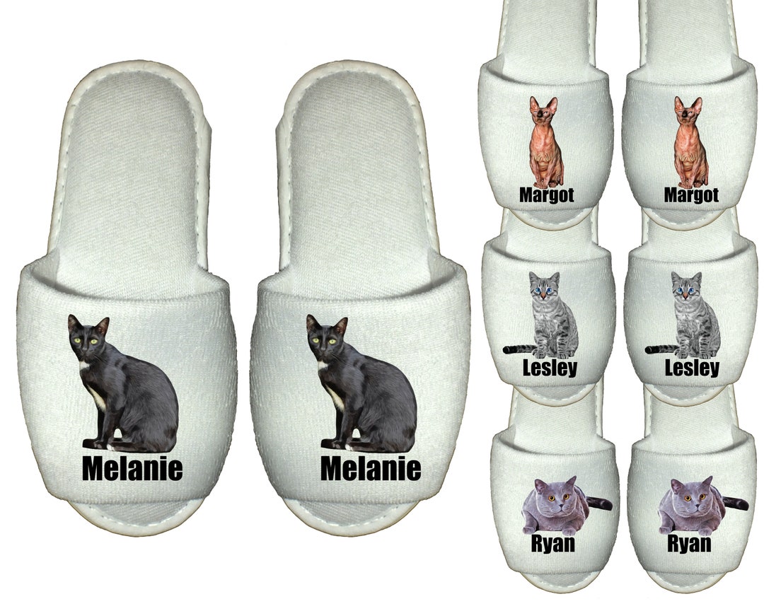 Pantoufles de spa personnalisées pour chat cadeau photo de chat