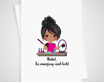 Personalised Nail Tech Card for manicurist technician