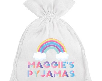 Rainbow Pyjama Bag Personalised Sleepover Slumber Party