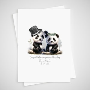 Panda Hochzeitskarte Personalisierte Braut & Bräutigam