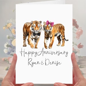 Biglietto d'auguri personalizzato per l'anniversario della tigre