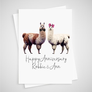 Carte d'anniversaire lama personnalisée alpaga