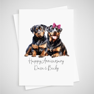 Carte d'anniversaire rottweiler chien personnalisée
