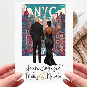 Carte de fiançailles New York personnalisée NYC