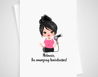 Personalised Hairdresser Card for hair stylist thank you