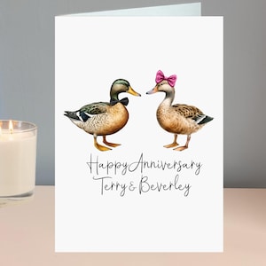 Carte d'anniversaire canard personnalisée