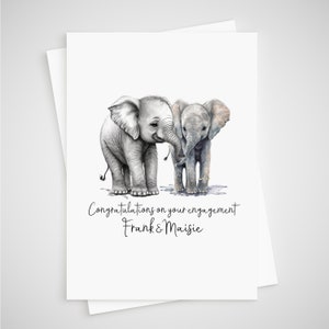 Biglietto di fidanzamento elefante personalizzato