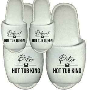 Zapatillas de spa personalizadas, jacuzzi, tamaño king y queen, fiesta, hotel, sauna