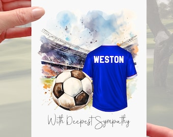 Football Sympathy Card Rangers Grief Mourning Soccer Bluebirds
