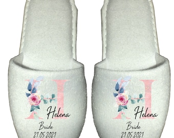 Bride Spa Slippers personalised wedding Pink