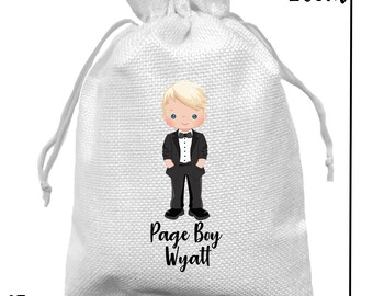 Personalized Page Boy Gift Bag: Scottish Kilt Wedding Favor Pouch