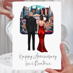 Carte d'anniversaire de Las Vegas, mariage personnalisé
