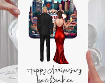 Las Vegas Anniversary Card Personalised wedding