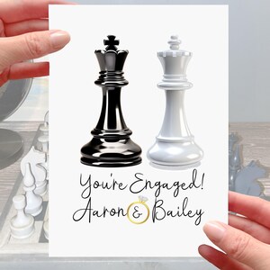 Carte de fiançailles d'échecs personnalisée