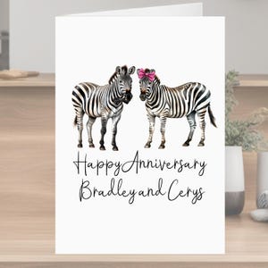 Carte d'anniversaire personnalisée Zèbre