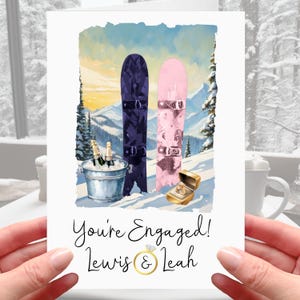 Snowboard Engagement Karte personalisierte Snowboarding Pisten Schnee
