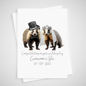 Dachs Hochzeitskarte - Personalisierte Braut & Bräutigam