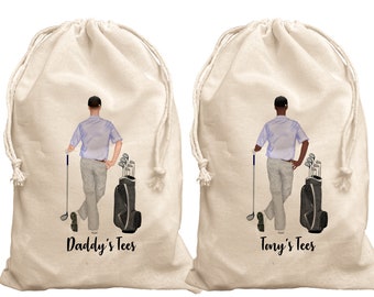 Tee Bag for Golfer Personalised (male) - Golf Gift Tees