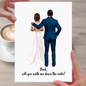 Will you Walk Me Down the Aisle Card Hochzeit Personalisierter Vater Vater der Braut Vorschlag