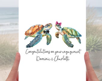 Sea Turtle Engagement Card Personalised