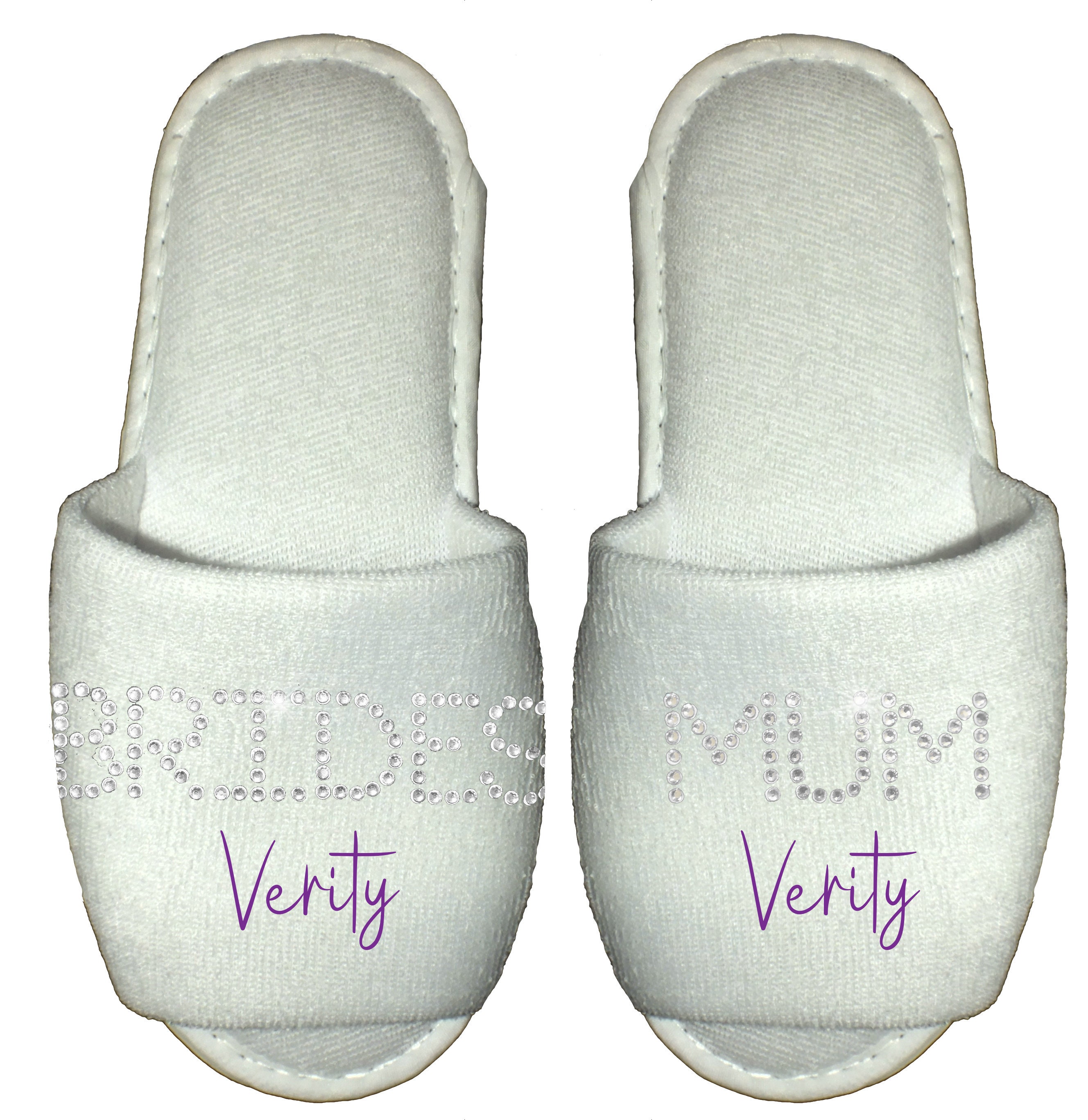 Bride Spa Slippers Personalised Open Toe Gift for Wedding Etsy UK