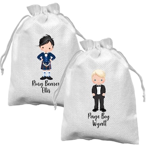 Page Boy Bag Pochette cadeau personnalisée cadeau de mariage mini garçon d'honneur mini garçon d'honneur - kilt écossais