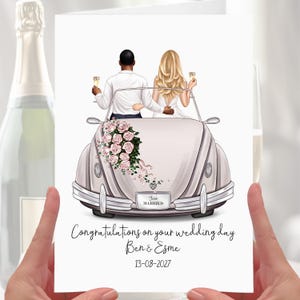 Car Wedding Card Wedding Personalised Just Married Honeymoon