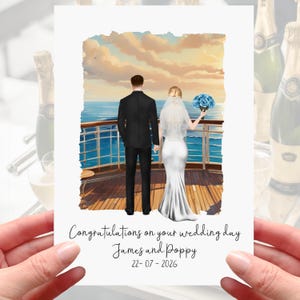Carte de mariage croisière personnalisée bateau bateau