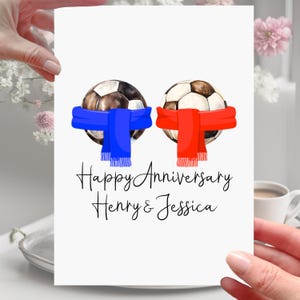 Biglietto d'auguri per anniversario di calcio personalizzato