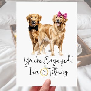 Golden Retriever Verlobungs Karte - Personalisierter Hund