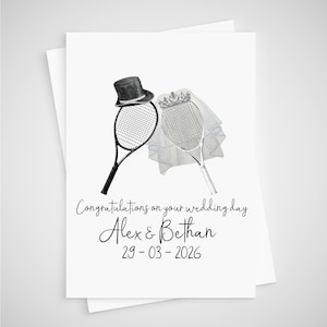 Personalisierte Tennis Hochzeitskarte
