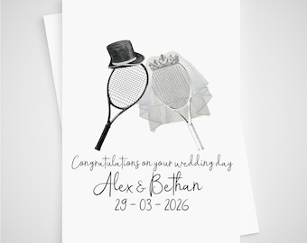 Personalised Tennis Wedding Card