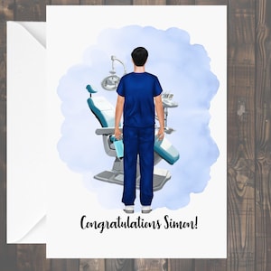 Carte de dentiste personnalisée pour homme merci félicitations