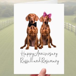 Tarjeta de aniversario de Vizsla personalizada para perro