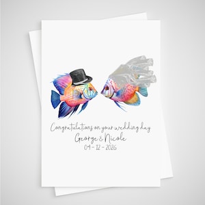 Carte de mariage personnalisée poisson tropical Océan