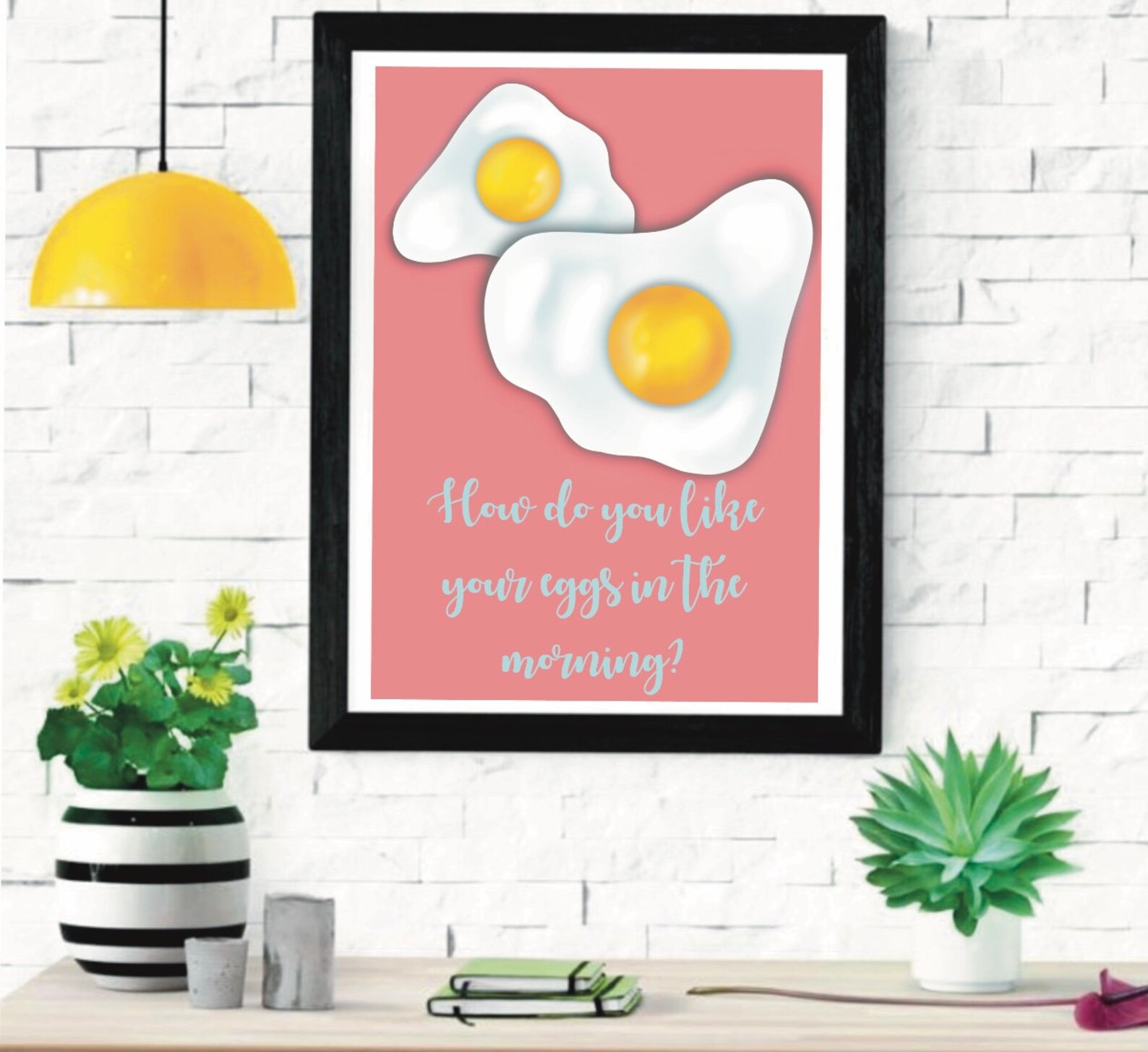Egg poster eggs morning breakfast kitchen kitchen decor Etsy