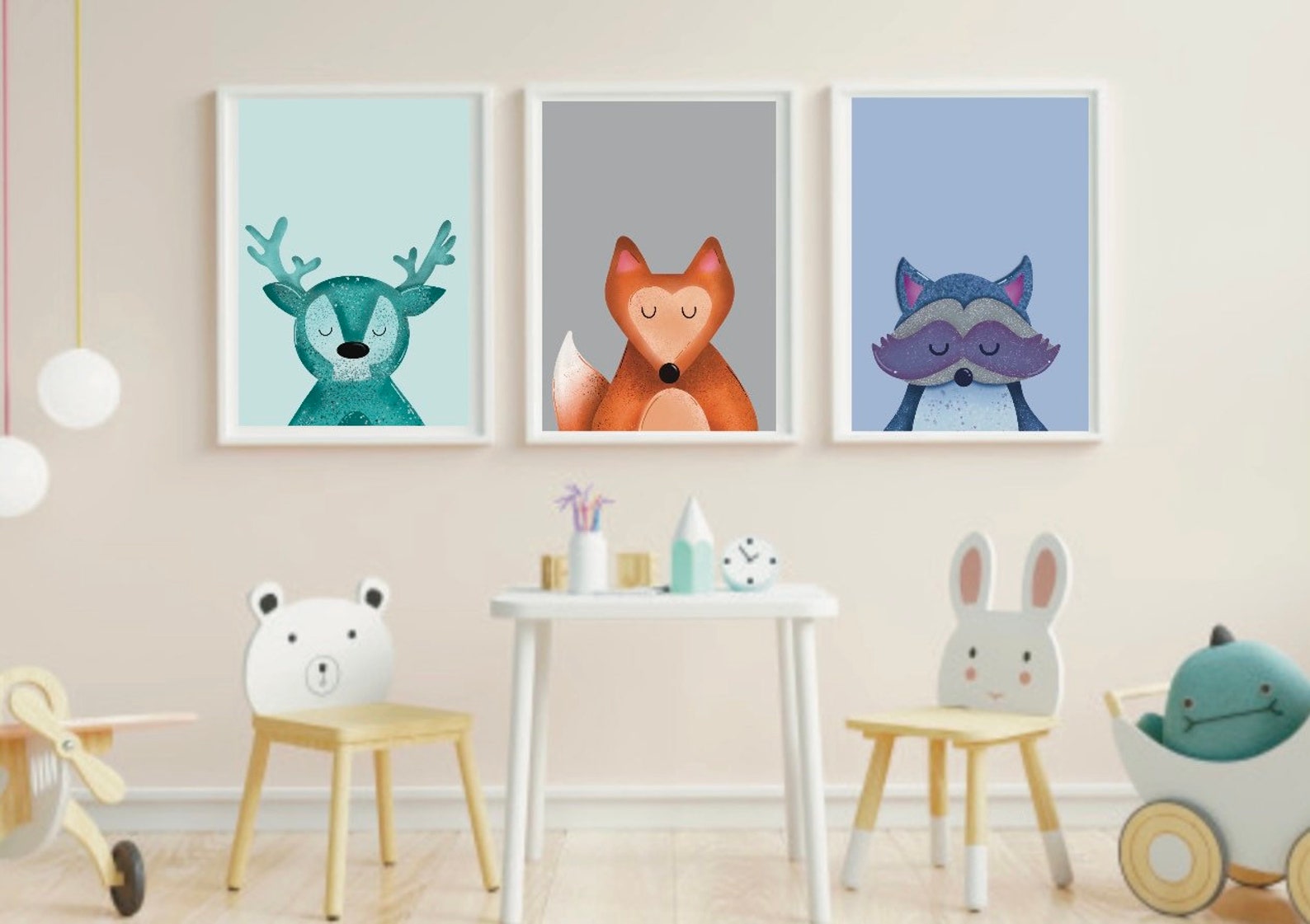 Set of animal prints girls bedroom prints boys bedroom Etsy