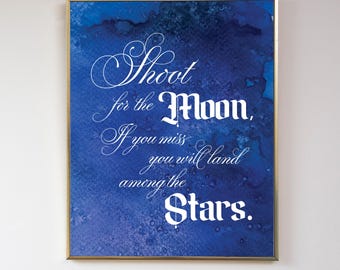 Shoot for the Moon Stars poster | Vertical Matte Poster