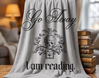 Go Away I Am Reading blanket | Sherpa Fleece Blanket, Book Lover decor