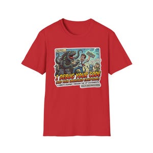 Debug Your Code T-Shirt | Programmer Cartoon Monster Bug Coding Tee image 6