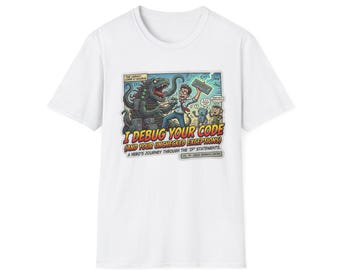 Debug Your Code T-Shirt | Programmer Cartoon Monster Bug Coding Tee