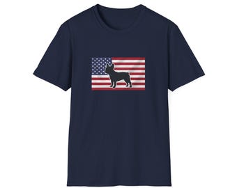 French Bulldog Silhouette American Flag T-Shirt | Patriotic Dog Tee