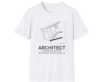 Architect Blueprint Sketch T-Shirt | Architect Designing Spaces Tee