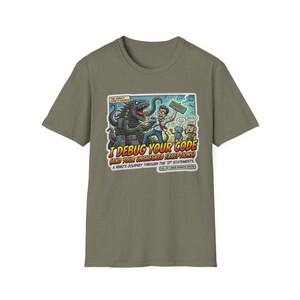 Debug Your Code T-Shirt | Programmer Cartoon Monster Bug Coding Tee image 3