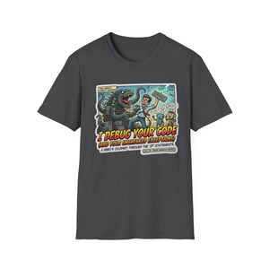 Debug Your Code T-Shirt | Programmer Cartoon Monster Bug Coding Tee image 4