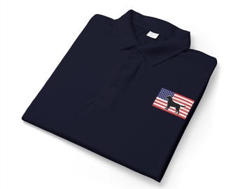 American Flag with Lab Dog Polo